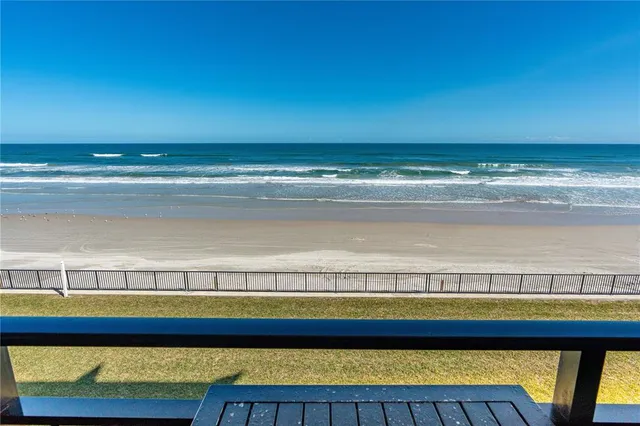 a view of ocean from a balcony