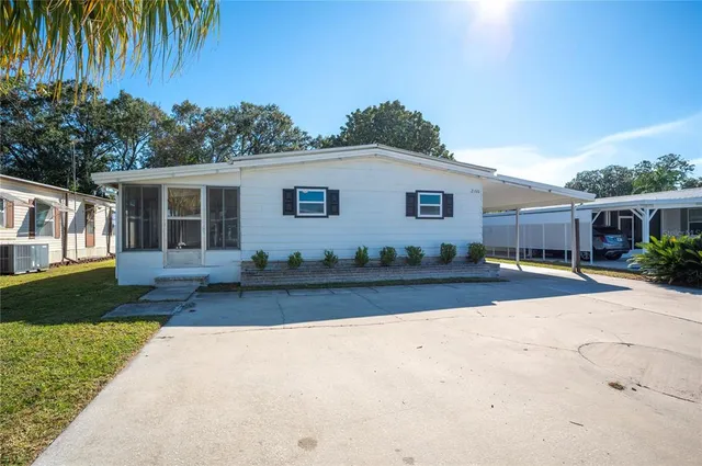 a view of a house with a patio
