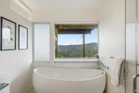an aerial view of a house