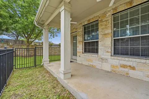 a house view with a garden space