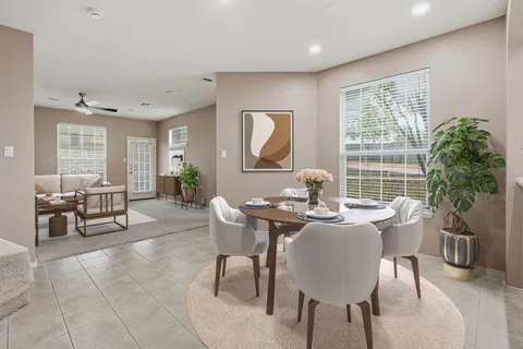 a view of a livingroom and dining room