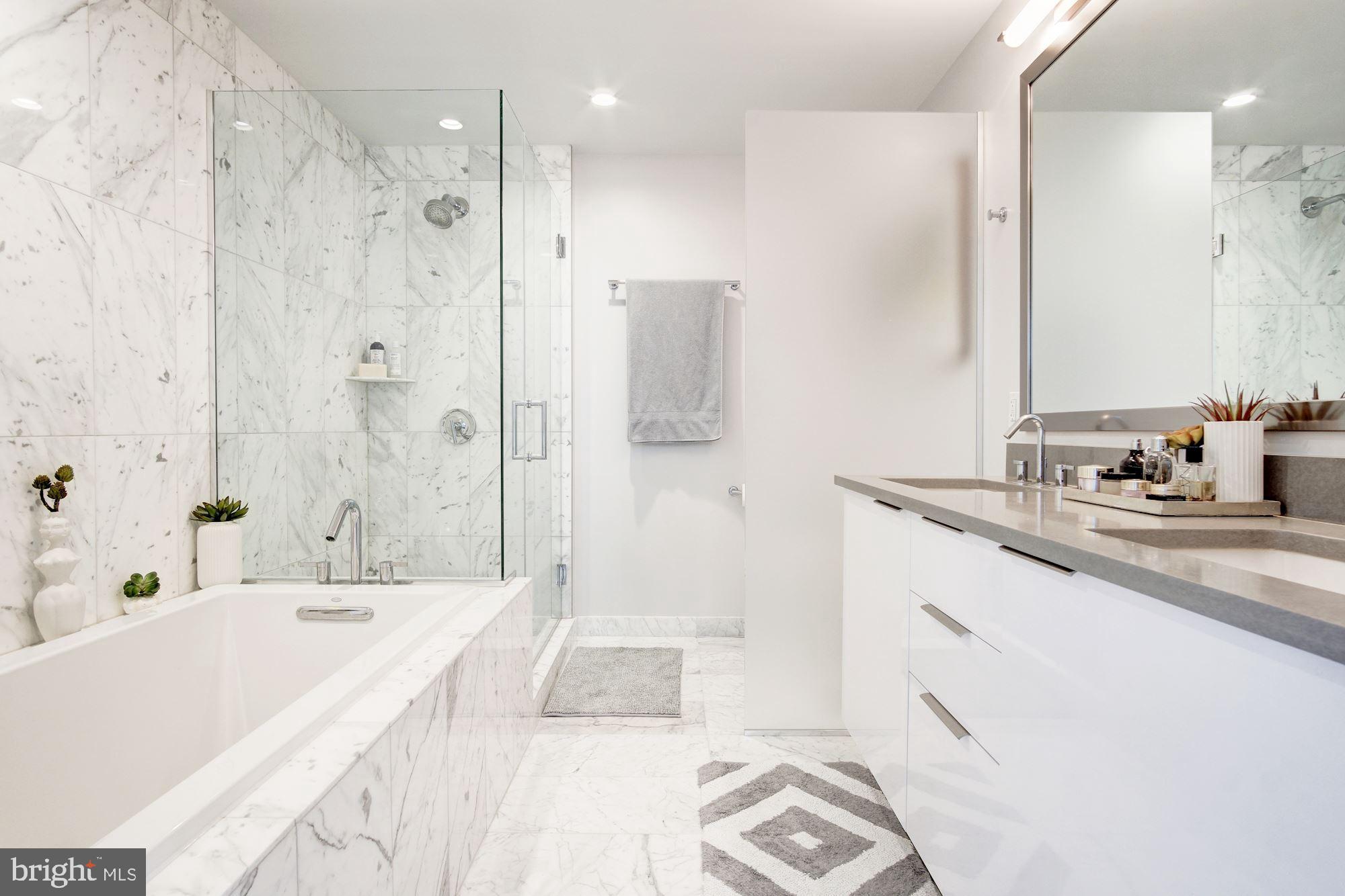 45 Sutton Square Southwest, Unit 1120 Washington, DC 20024 - Photo 16 of 39 Impeccable marble spa-style master bath