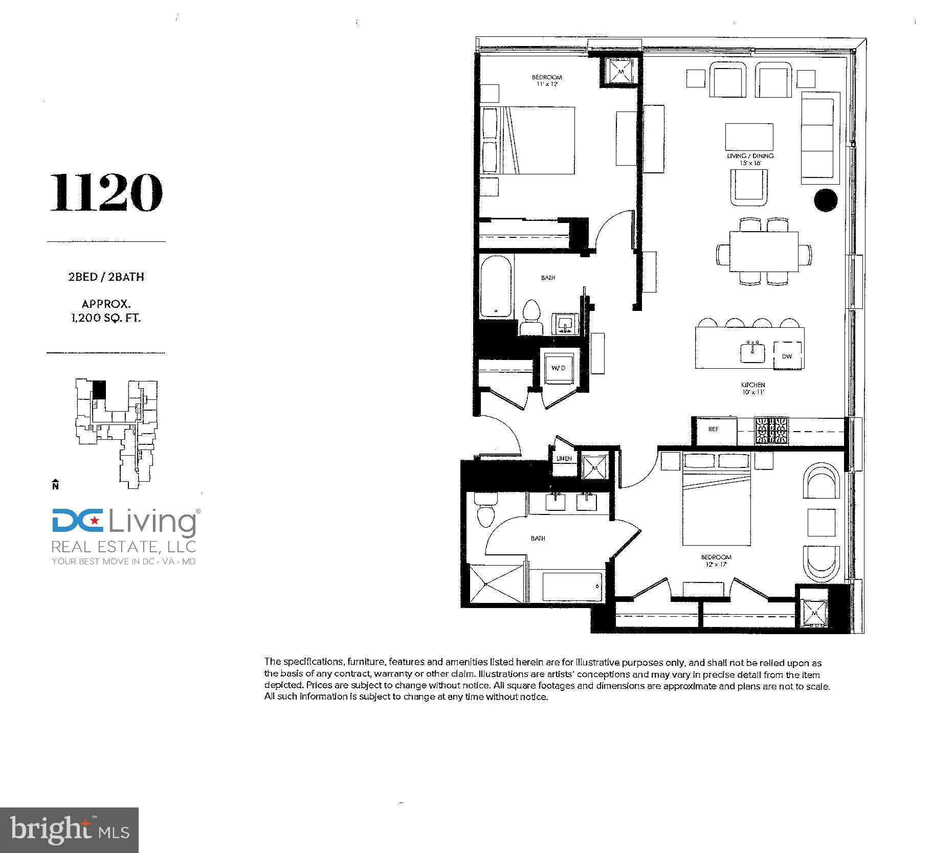 45 Sutton Square Southwest, Unit 1120 Washington, DC 20024 - Photo 39 of 39 Floor plan