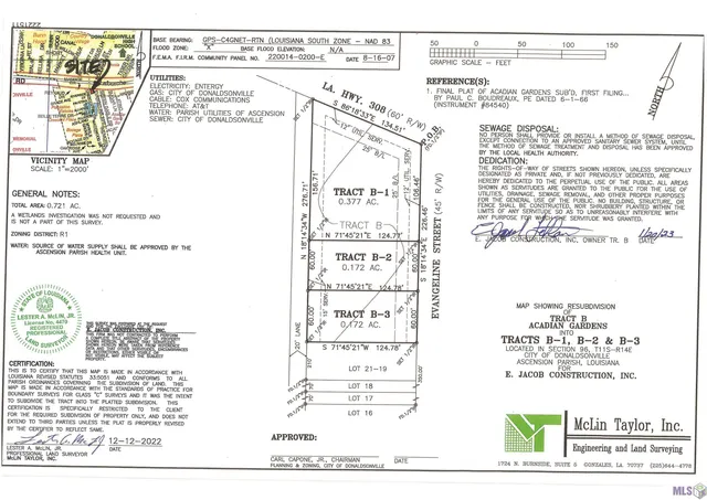 $30,000 | Tract B-2 Evangeline Drive, Donaldsonville, LA 70346