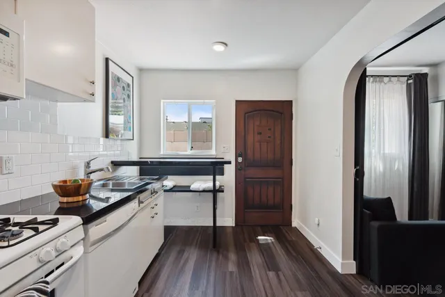 a view of a backyard with a slide