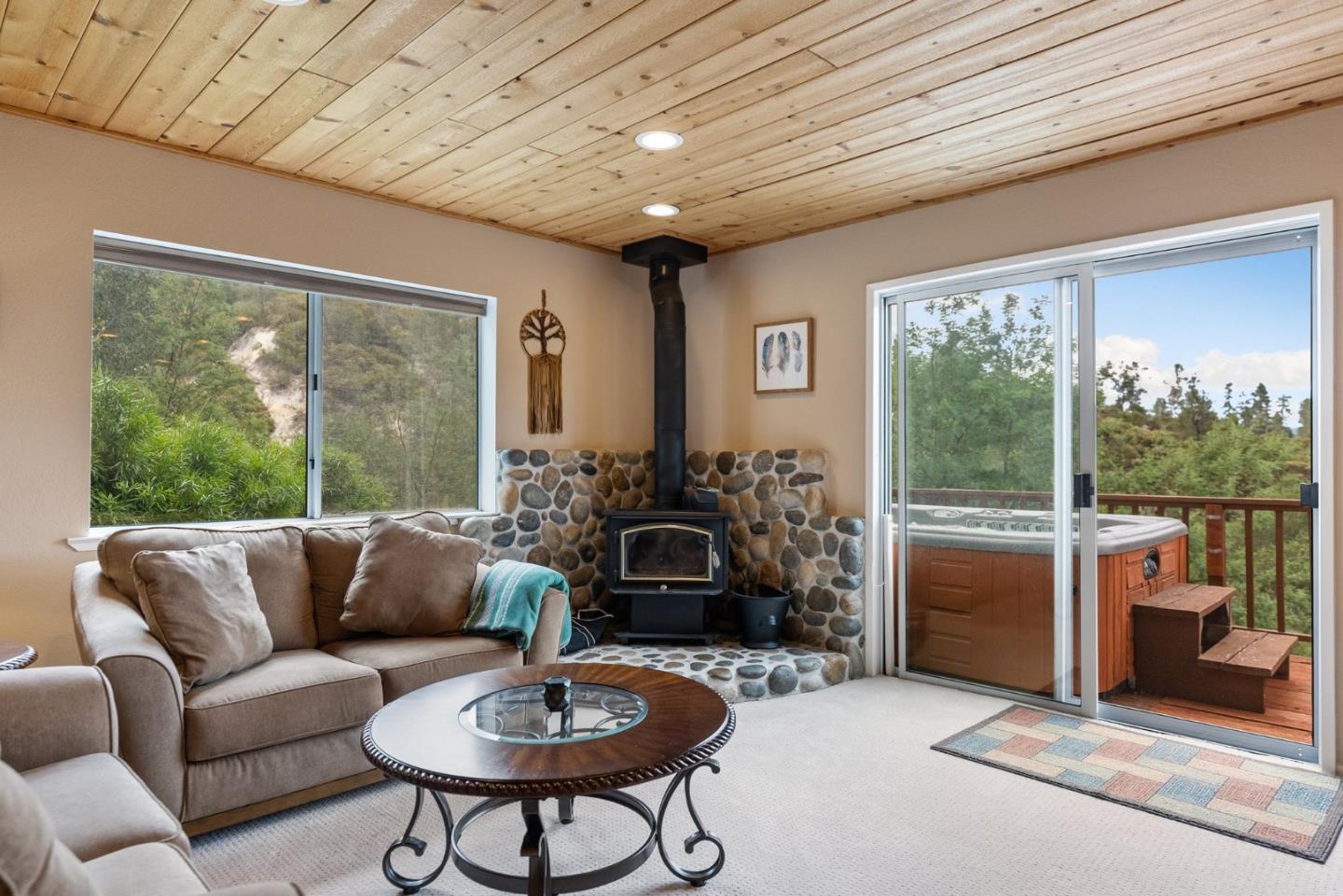 270 Estates Drive Ben Lomond, CA 95005 - Photo 32 of 61 a living room with furniture and a large window
