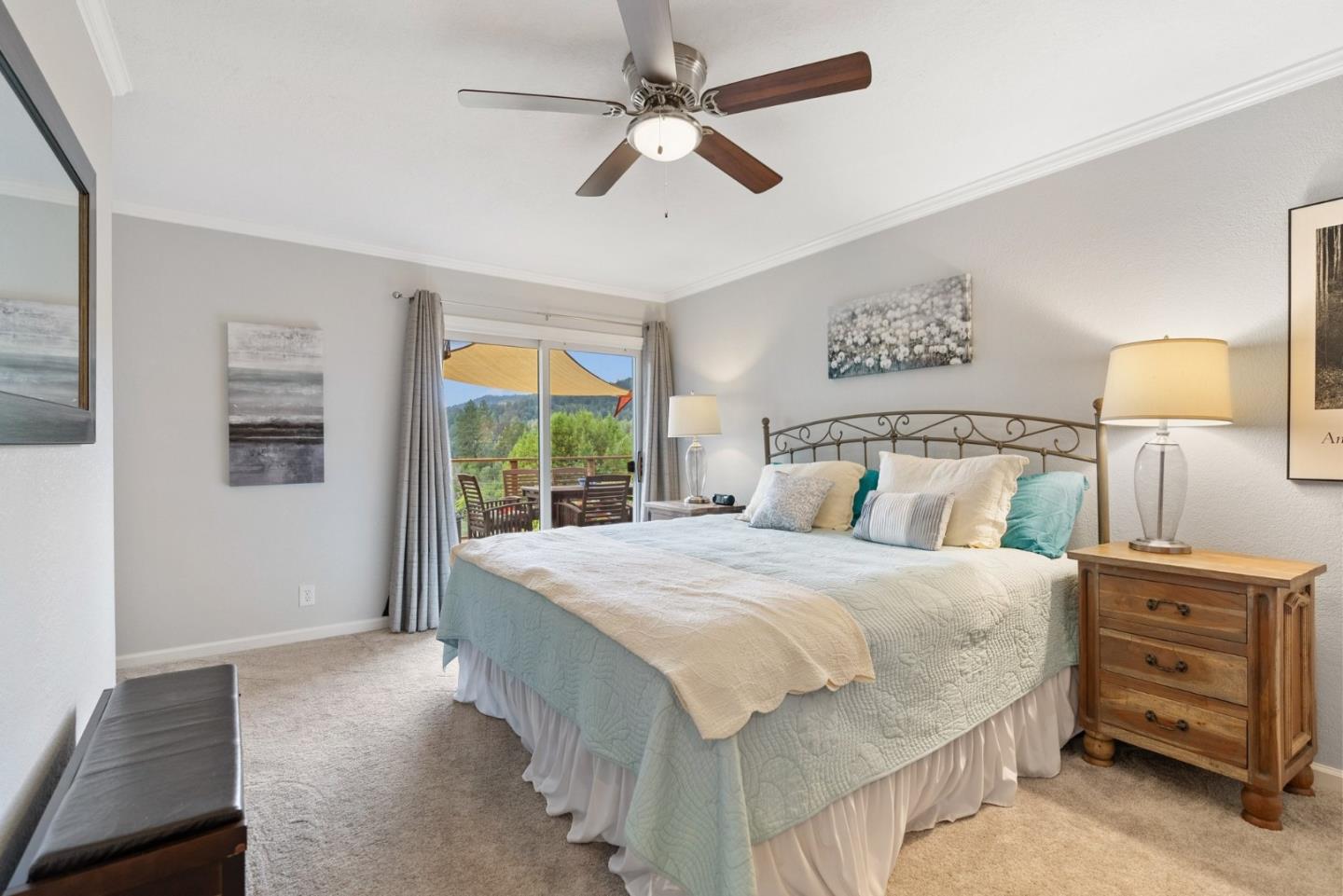 270 Estates Drive Ben Lomond, CA 95005 - Photo 45 of 61 a bedroom with a bed and a night stand