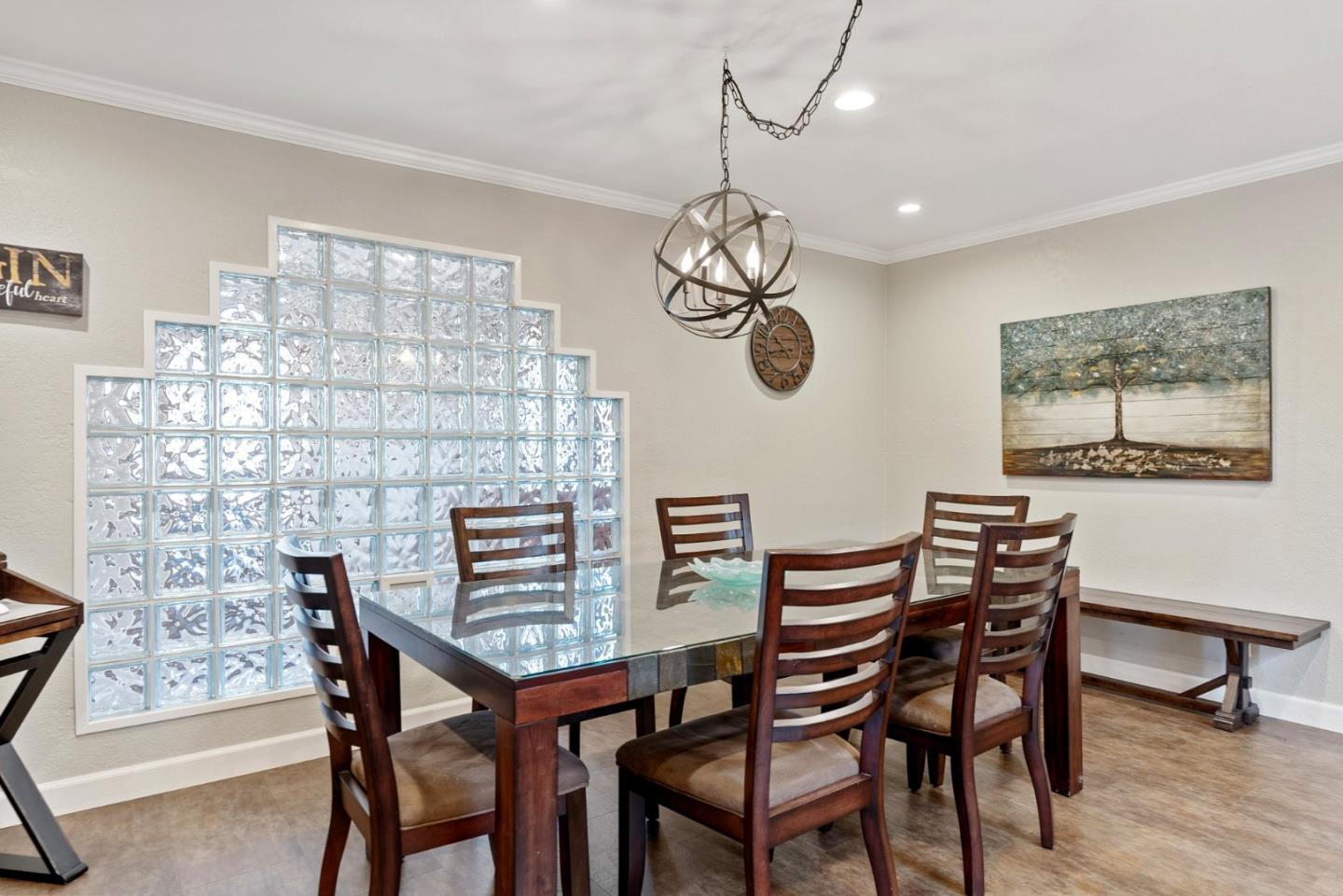 270 Estates Drive Ben Lomond, CA 95005 - Photo 53 of 61 a view of a dining room with furniture wooden floor and chandelier