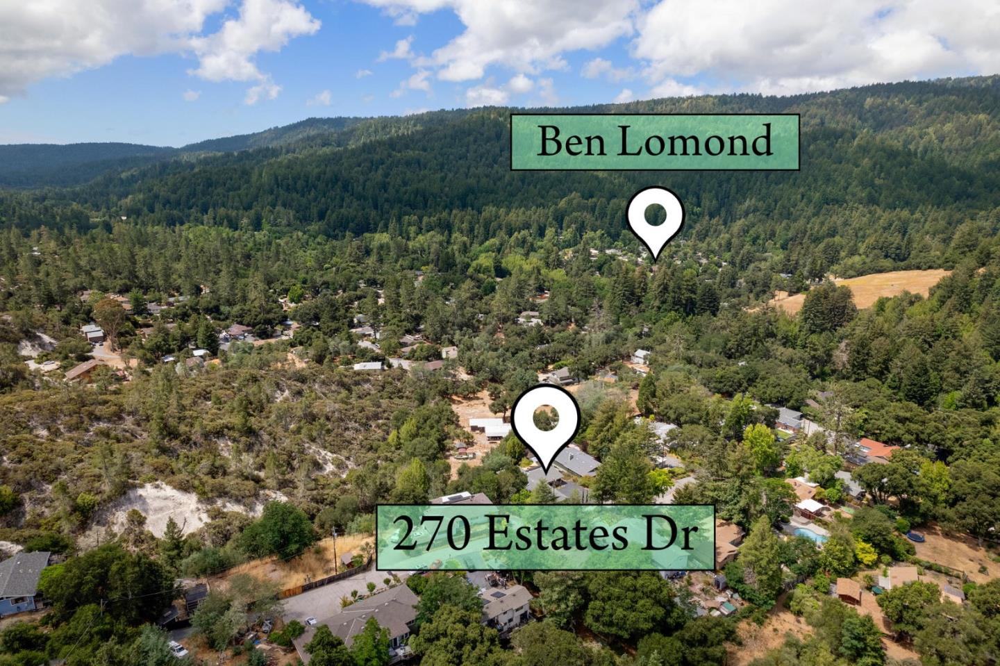 270 Estates Drive Ben Lomond, CA 95005 - Photo 60 of 61 a view of outdoor space with signage and flags