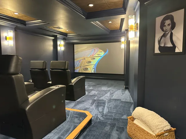 a view of workspace with wooden floor windows