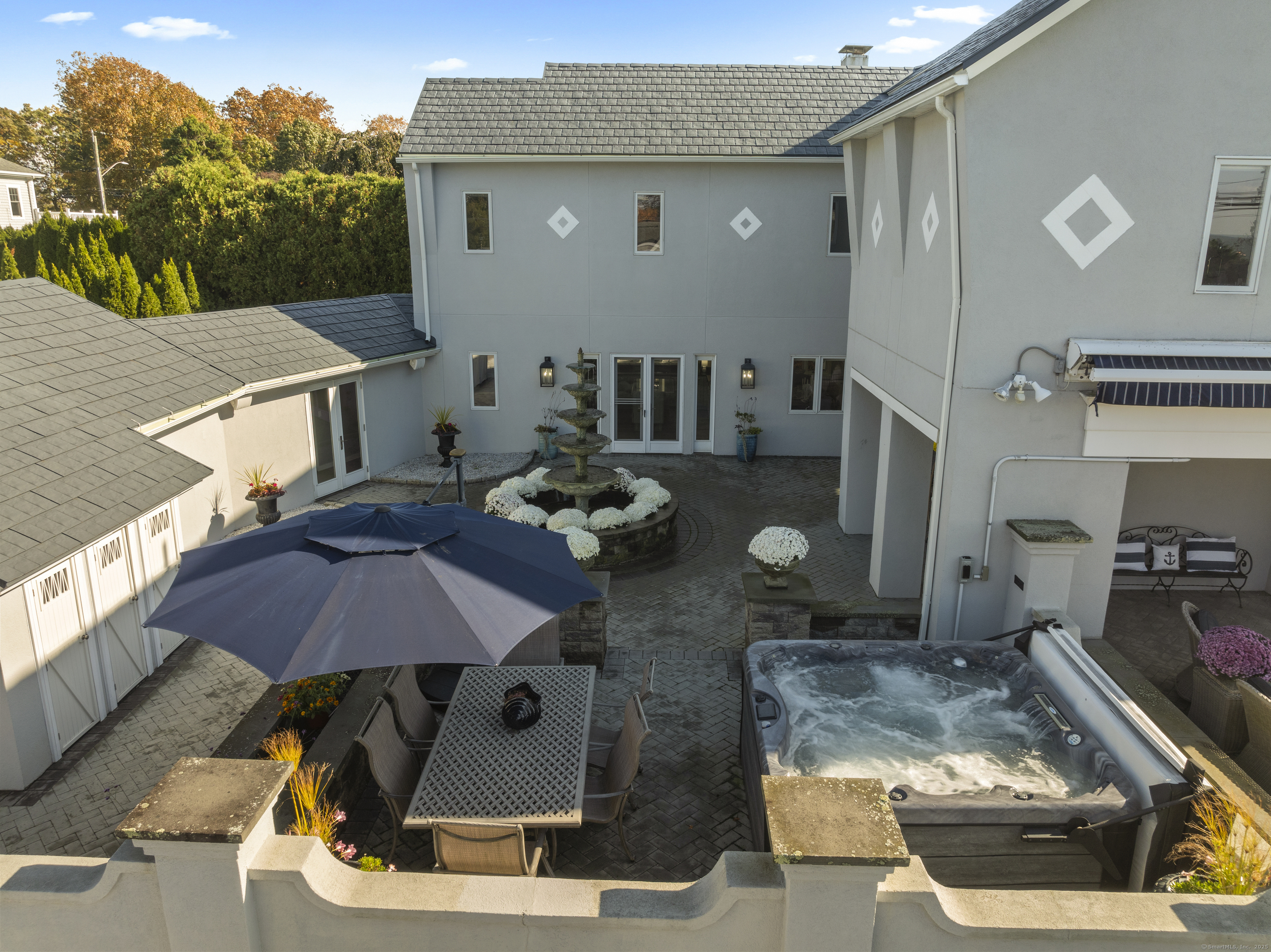 372 Maple Avenue Old Saybrook, CT 06475 - Photo 38 of 40 a aerial view of a house with swimming pool and porch