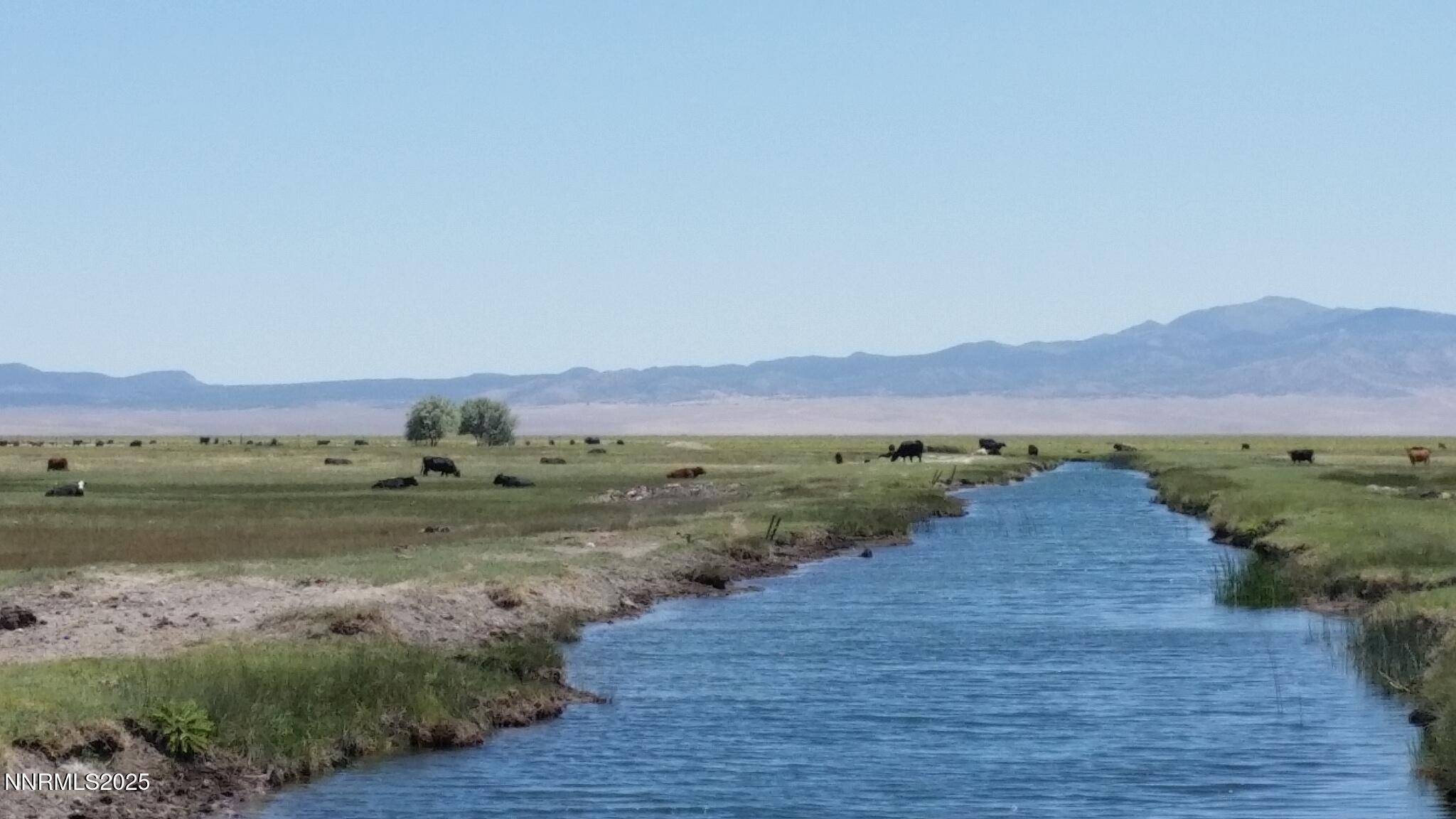 a view of a lake with mountains in the background