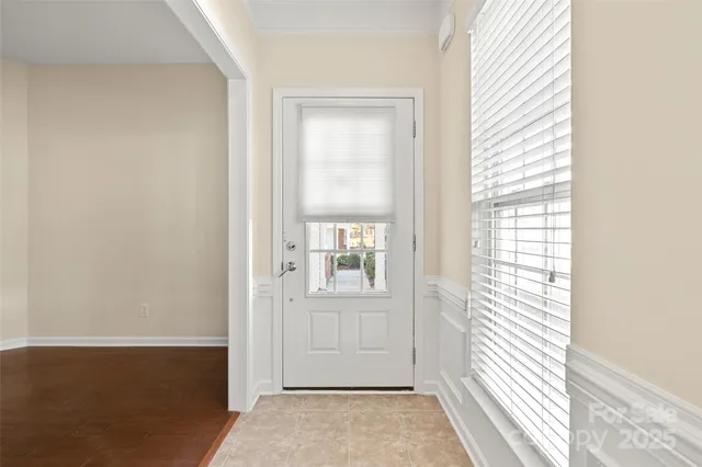 a view of a room that has a window in it