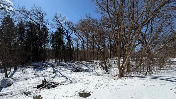 a view of snow on the side of a road