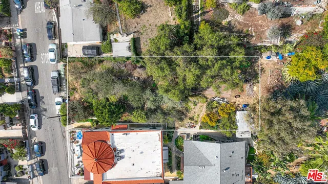 an aerial view of a residential houses
