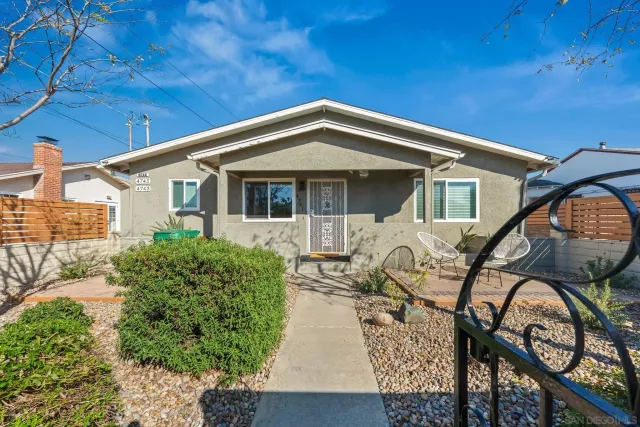 a front view of a house with patio