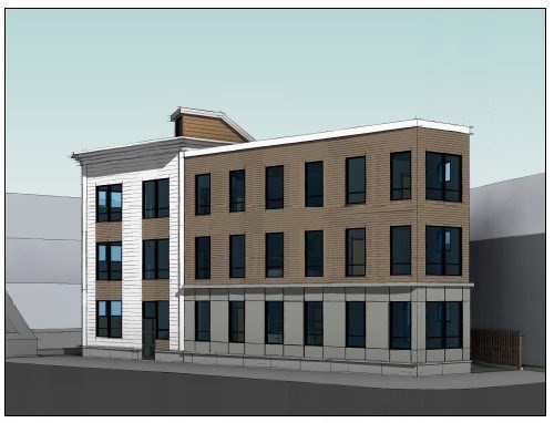 a front view of a building