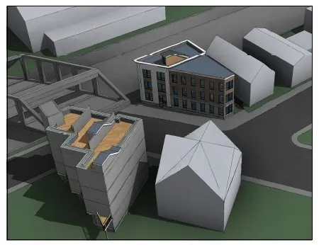 a view of roof deck with wooden floor and fence