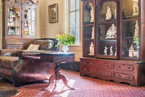 a bathroom with a sink and mirror