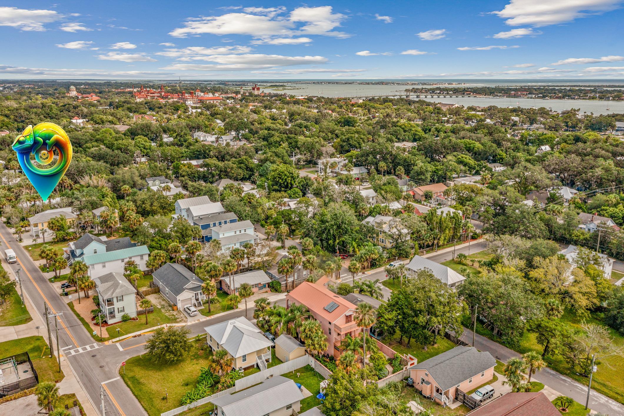 249 Riberia Street St. Augustine, FL 32084 - Photo 45 of 45 an aerial view of residential building with an outdoor space and seating