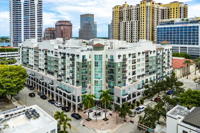 a view of city with tall buildings