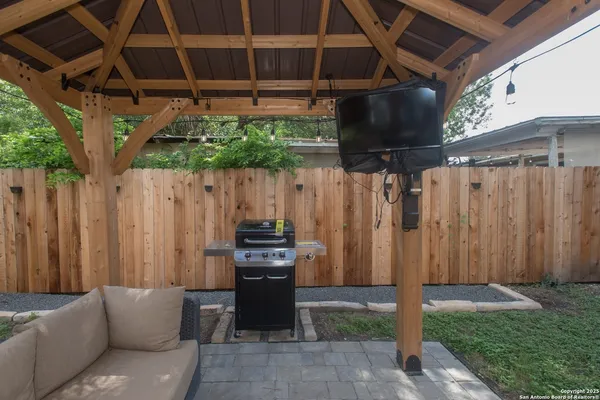 a view of outdoor space with seating space