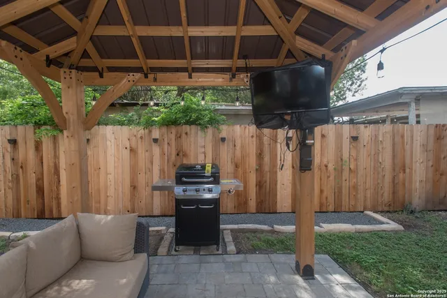 a view of outdoor space with seating space