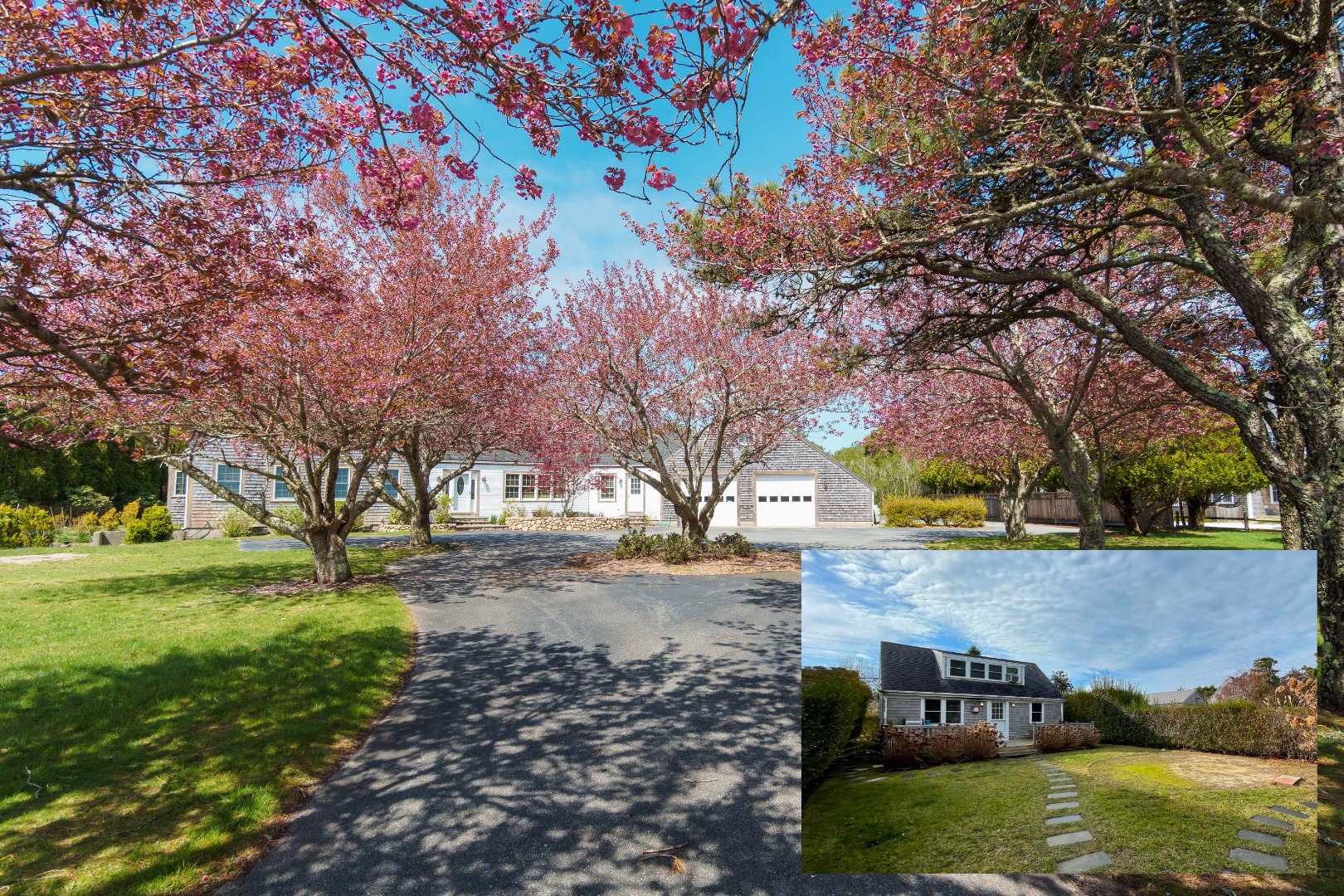a view of a yard with an outdoor space