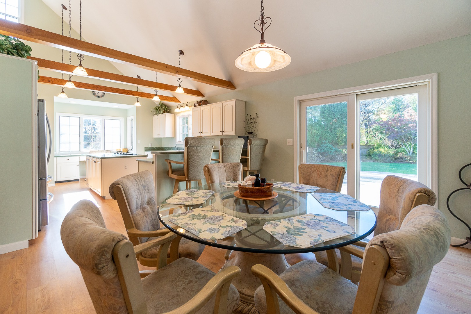 35 Pine Crest Drive Nantucket, MA 02554 - Photo 23 of 44 a view of a dining room with furniture window and outside view
