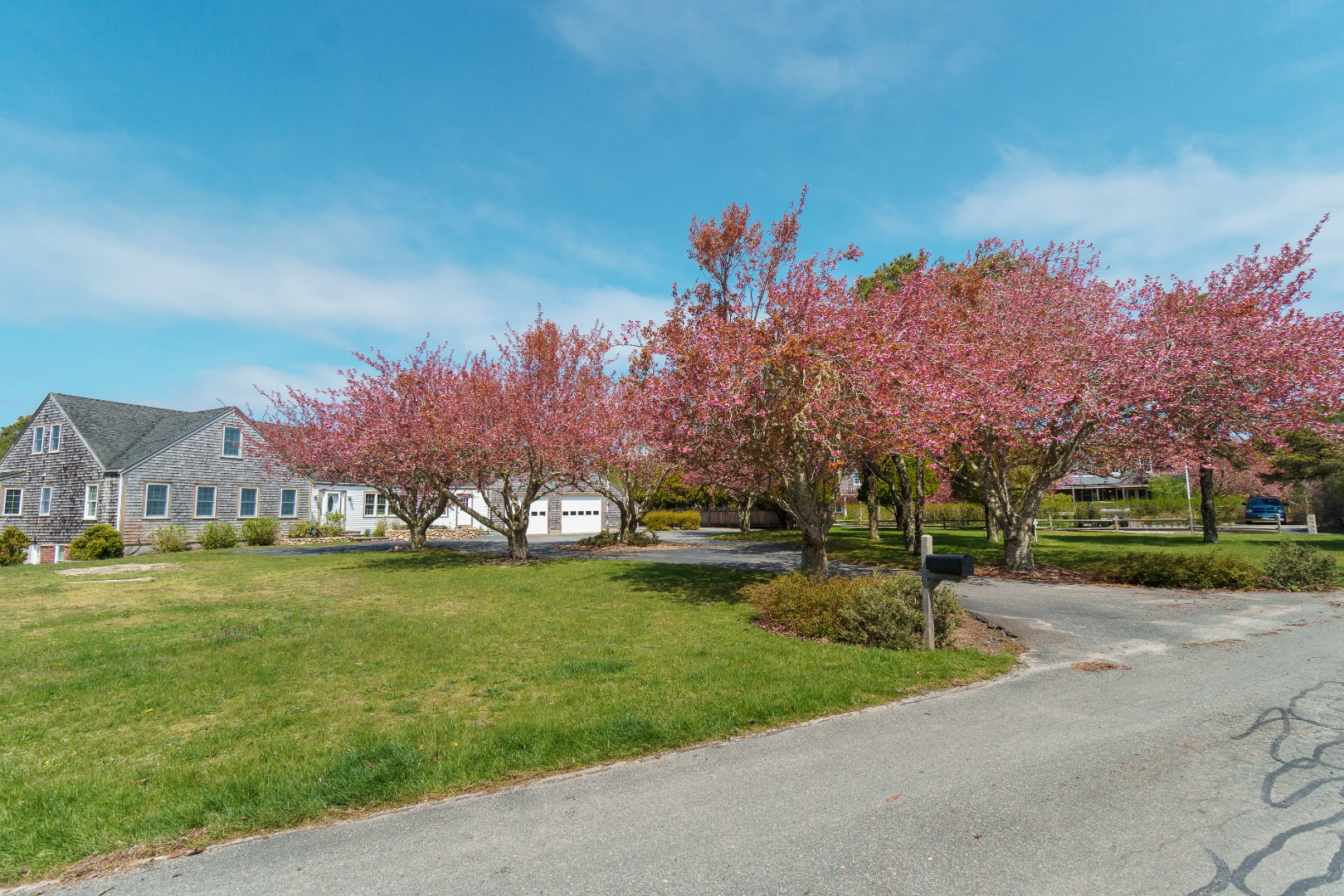 35 Pine Crest Drive Nantucket, MA 02554 - Photo 42 of 44 a front view of a house with a yard and trees