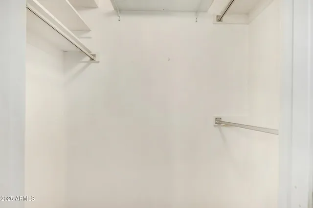 a view of small space with racks on the wall