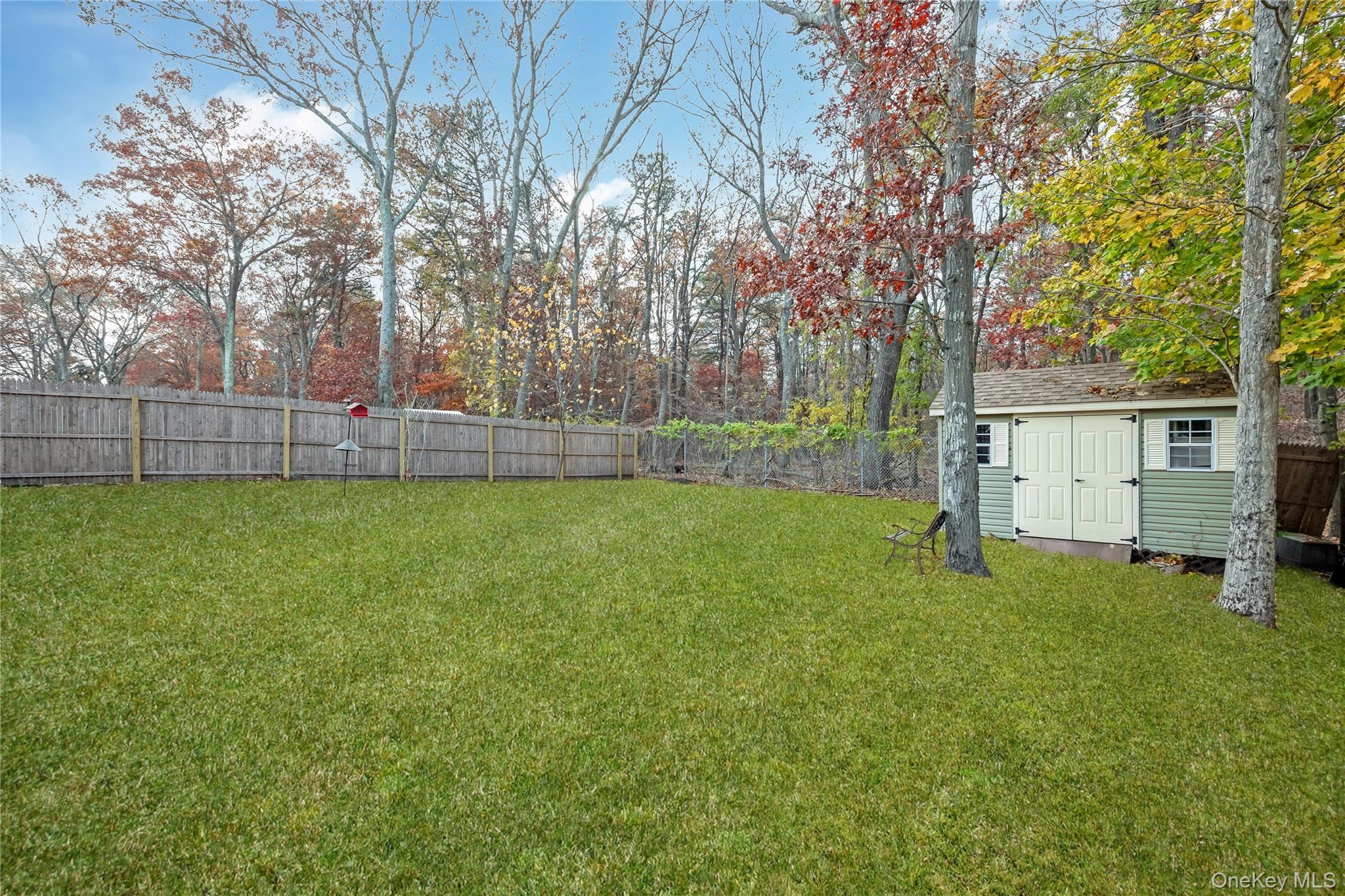 180 Lakeside Trail Ridge, NY 11961 - Photo 22 of 22 a view of a backyard with a large tree