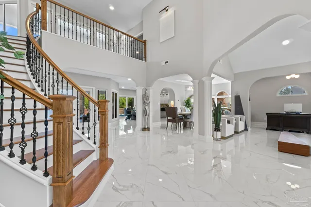 a view of a workspace with furniture