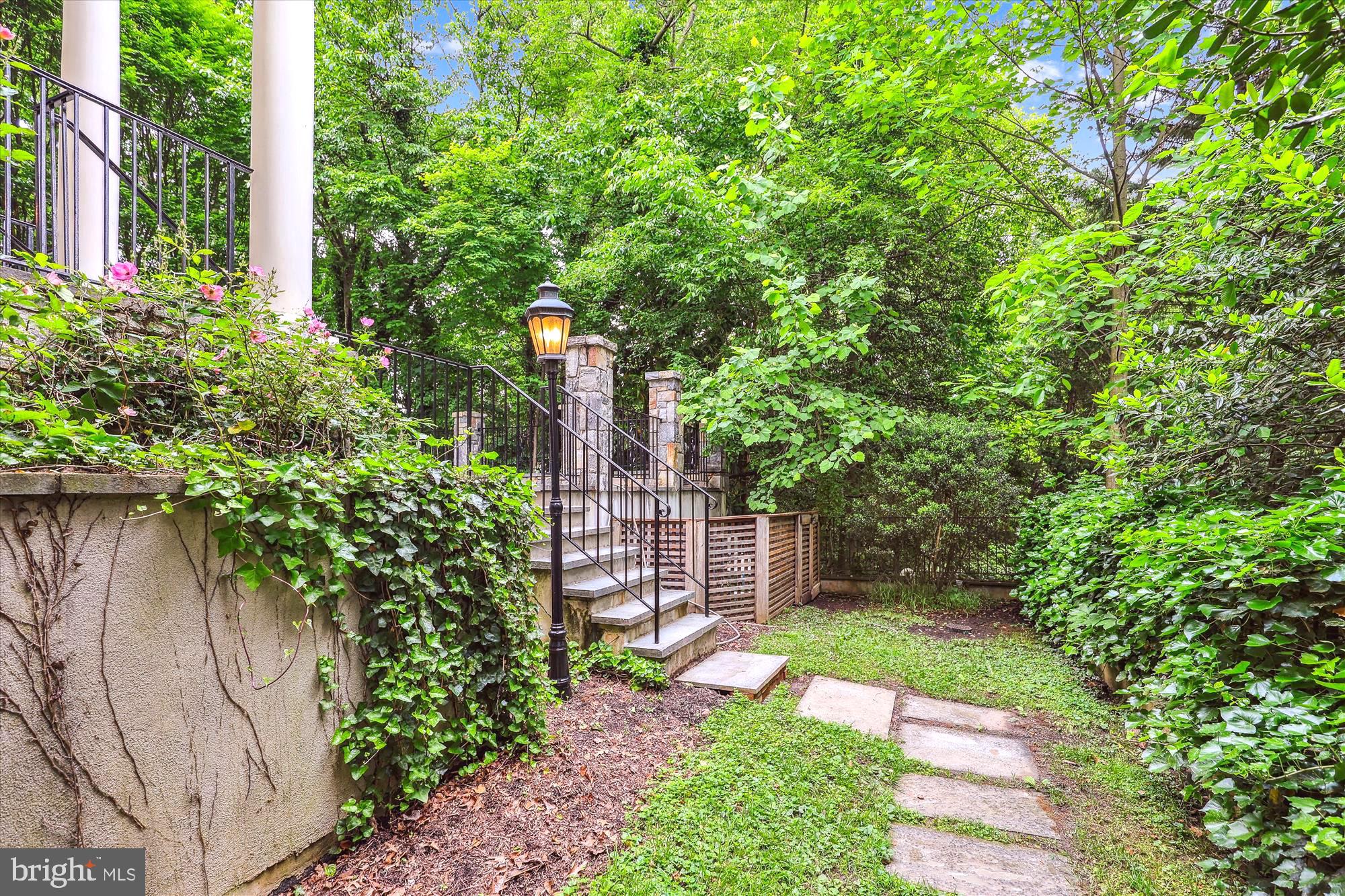 2213 King Place Northwest Washington, DC 20007 - Photo 40 of 40 a view of a yard with plants and large trees