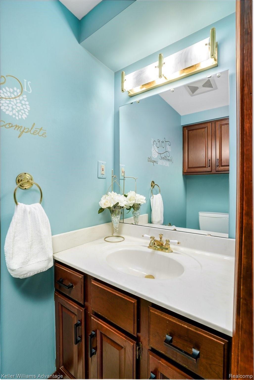 543 Reed Street Northville, MI 48167 - Photo 8 of 36 Updated powder room with extra cabinetry