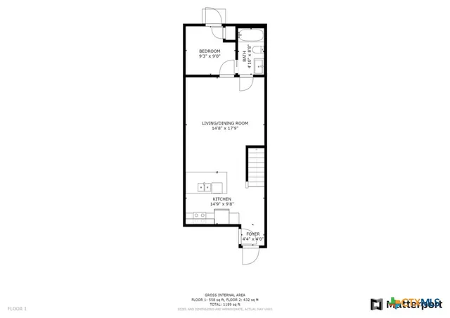 a picture of a room with a white wall and a picture