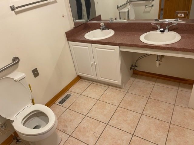 Undisclosed Address Maywood, IL 60153 - Photo 14 of 46 a bathroom with a sink a toilet and a mirror