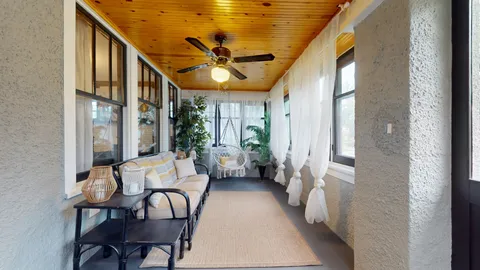a view of an entryway with furniture