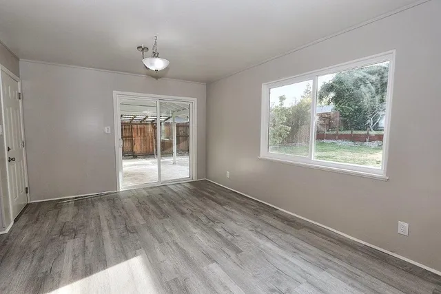 an empty room with a window