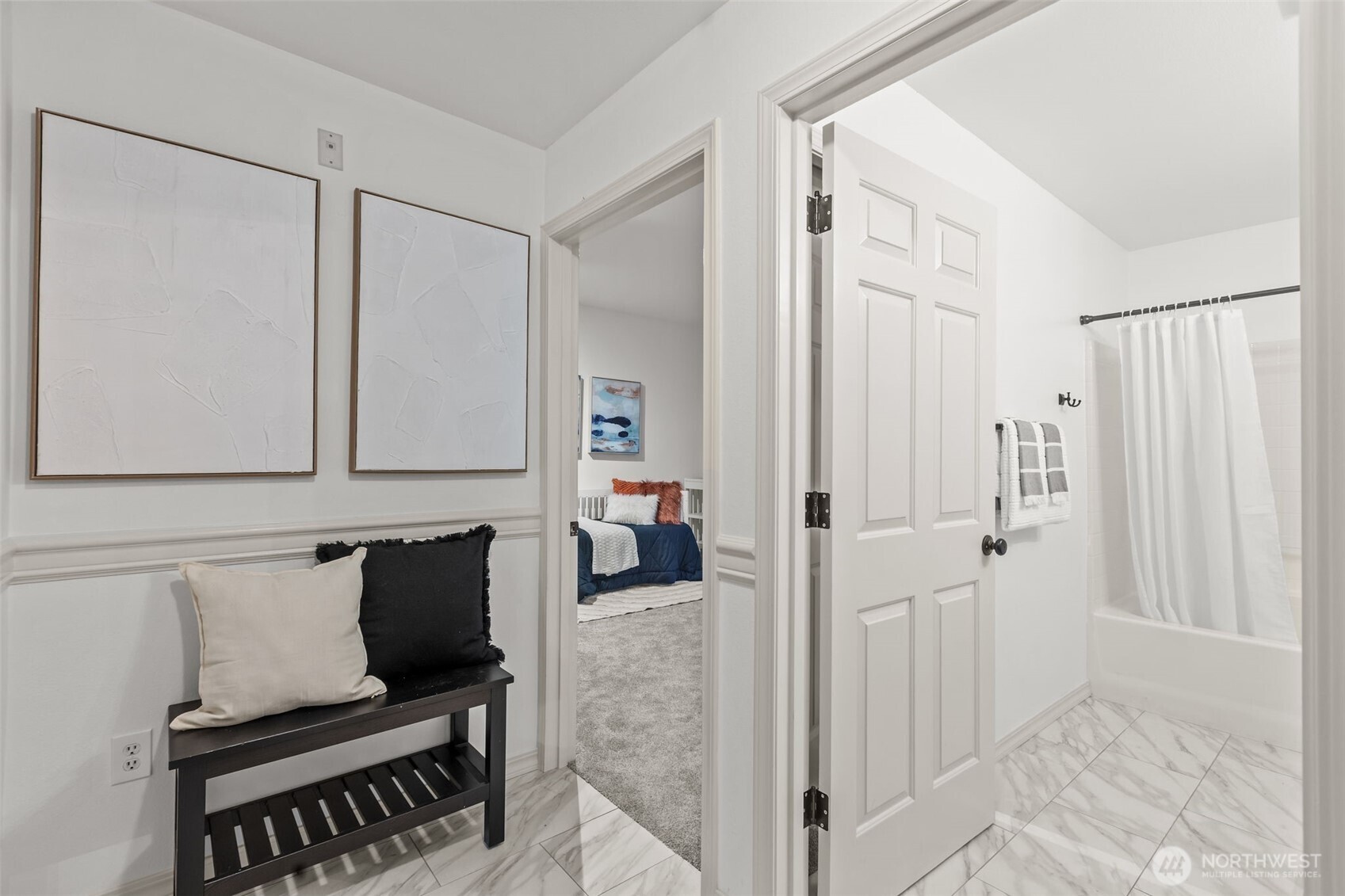 440 Maple Avenue Southwest, Unit A106 Renton, WA 98057 - Photo 30 of 39 a view of a hallway with wooden floor and cabinet