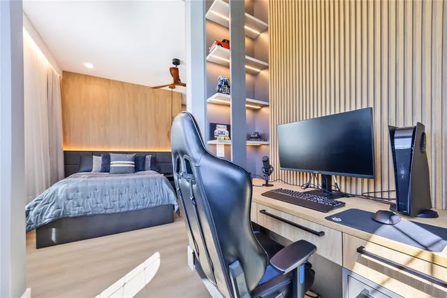 a living room with furniture