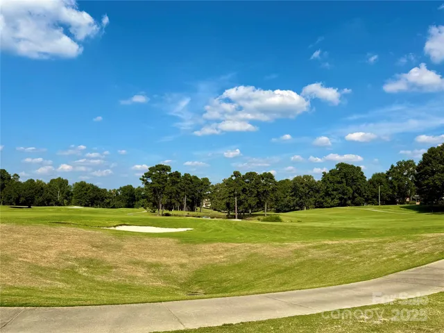 a view of a swimming pool with a yard