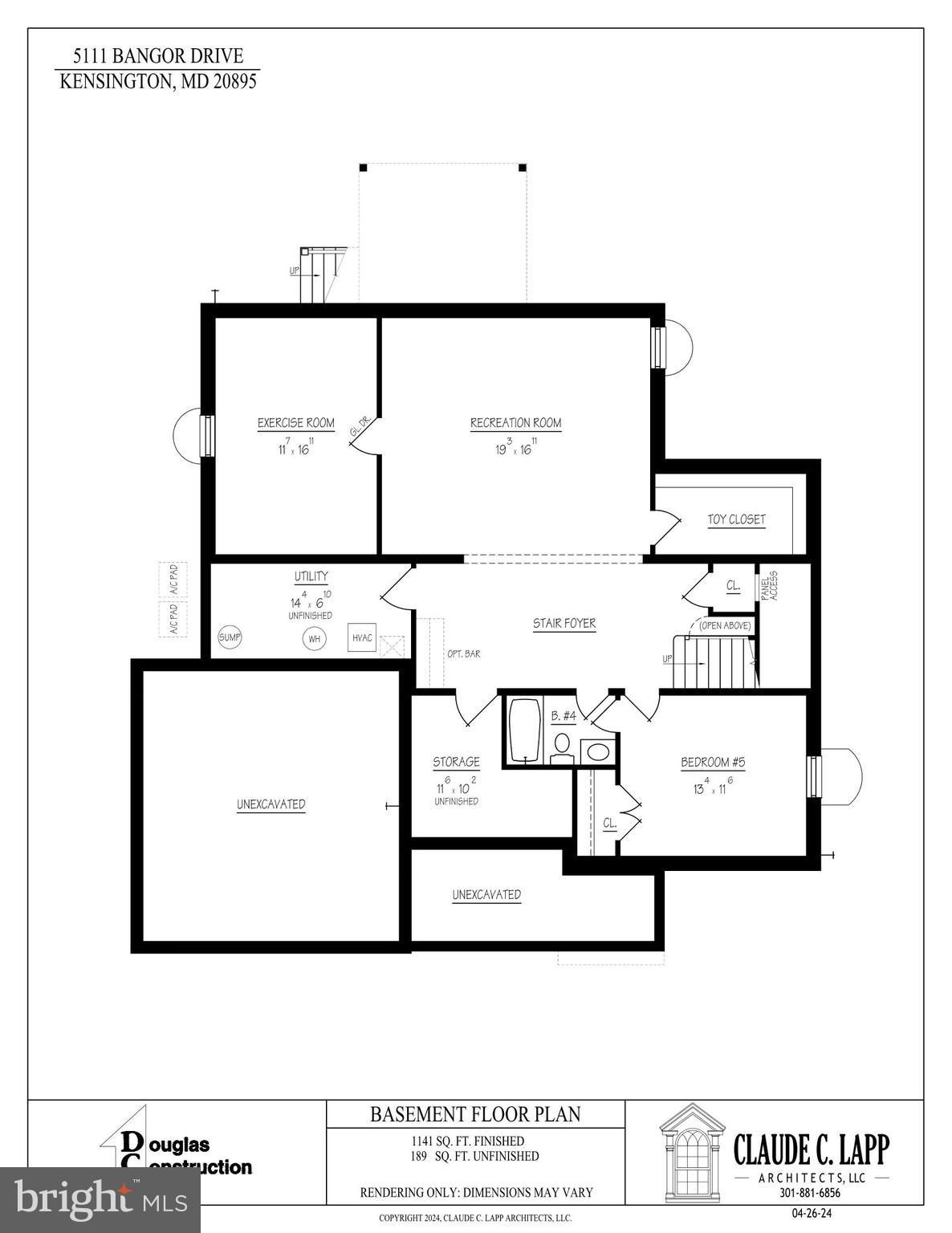 5111 Bangor Drive Kensington, MD 20895 - Photo 12 of 12 Basement Floor Plan