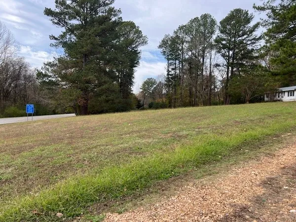 a view of a street with trees in the background