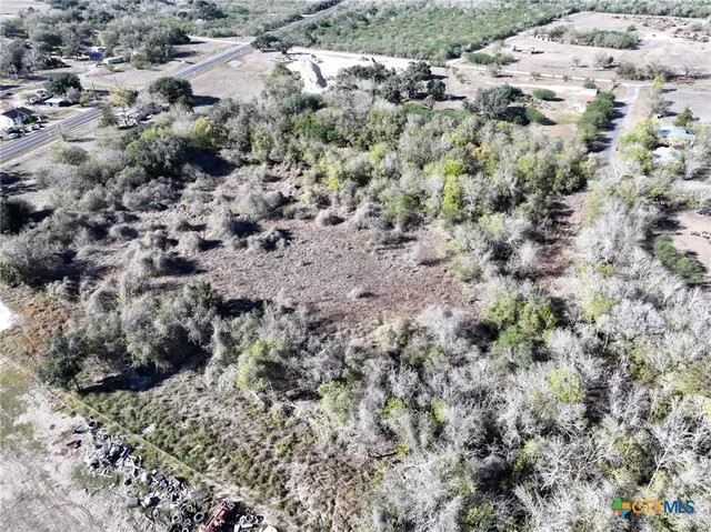 a view of a yard with plants and covered with wooden fence