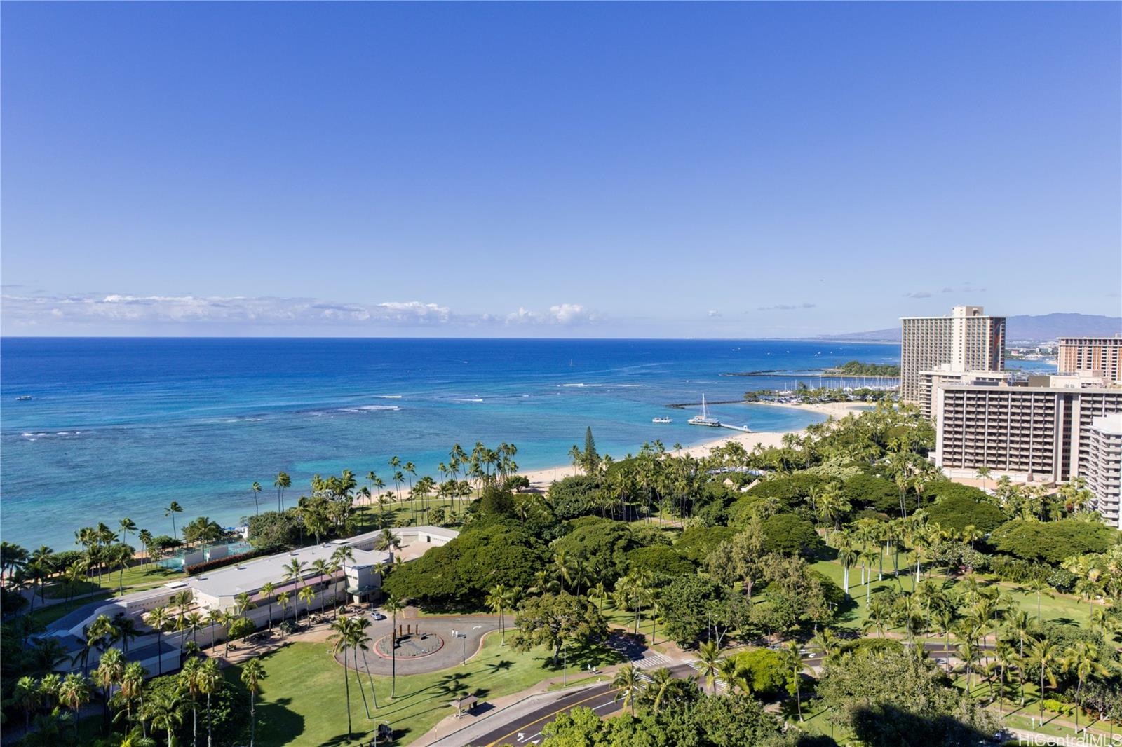 a view of a city with ocean