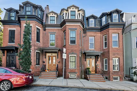 front view of multiple houses