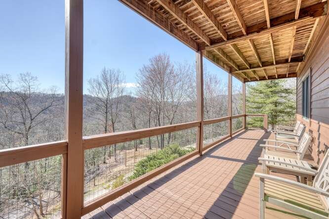 230 Smokin Ridge Hayesville, NC 28904 - Photo 38 of 55 a view of balcony with wooden floor