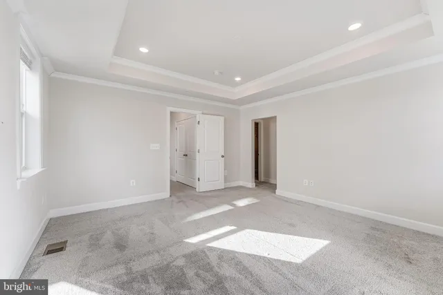 an empty room with an entryway