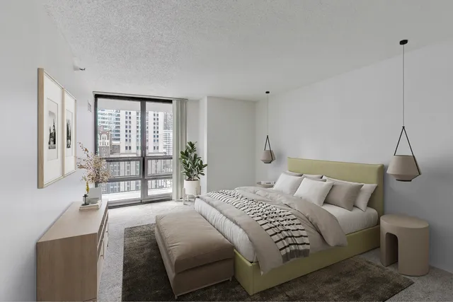 an empty room with windows